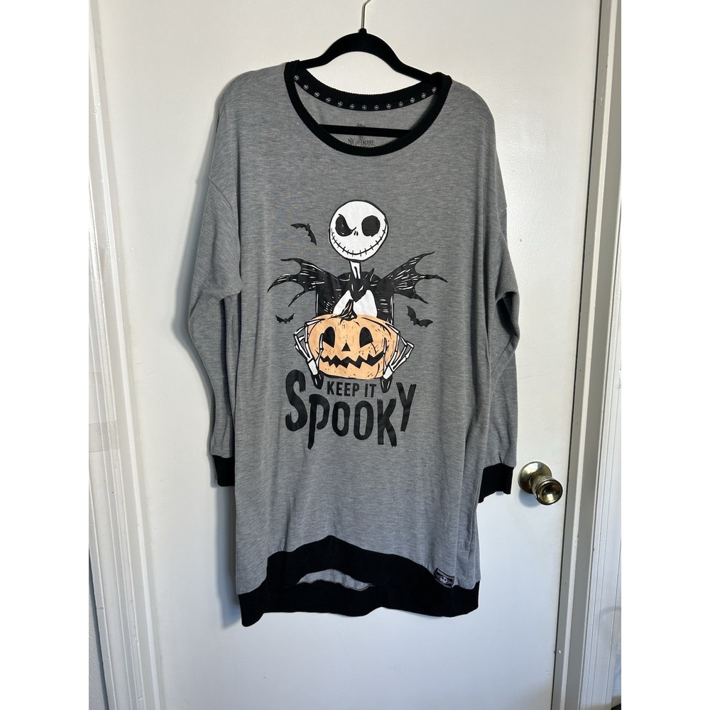 Disney Nightmare Before Christmas Sleep Shirt XL 16-18 Jack Skellington Spooky